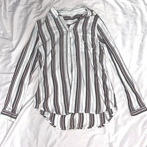 striped button up shirt